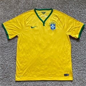 Authentic NIKE Brazil Ronaldinho ‘Nameless’ 2014 #10 Soccer Jersey Men's Size XL
